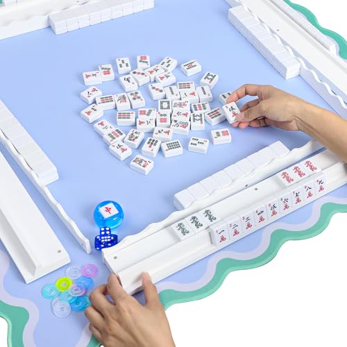 Mahjong Racks with Pushers, Set de 4 Accesorios de Madera miniatura 7