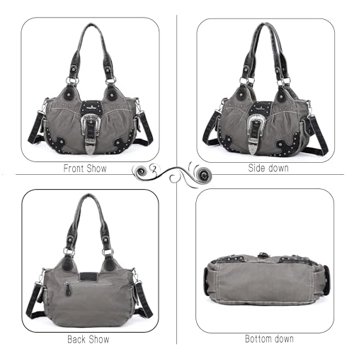 Image of Angel Kiss Hobo Bags for Women Vegan Leather Purses and Handbags Ladies Chic Shoulder Bags Crossbody Purses with Metal Studs
