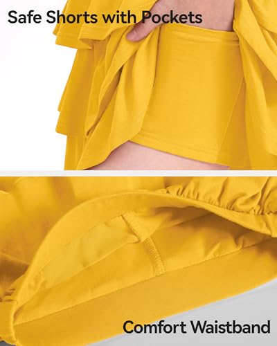 Image of KEREDA Girls Skirt Kids Casual 3-Layer Ruffle Skort School Uniform Skirts for Girls