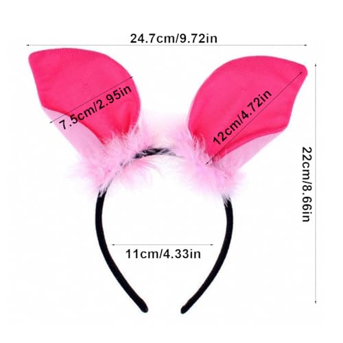 Zeayebsr 1PCS Fliegender Schwein-Cartoon-Kopfschmuck - Haarreifen mit Ohren | Ears in Rosa mit roter,ohren haarreif, Haarschmuck für Fasching & Karneval | Kostüm für Kinder und Erwachsen