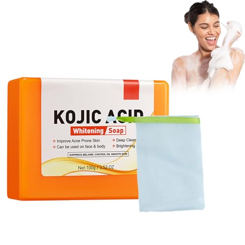 Rostblant 100g Jabón de Ácido KójicoJabón de Ácido Kójico, suministrado con dos redes de espuma de jabón, limpieza profunda jabón de ácido kójico para todo tipo de piel cream (40)
