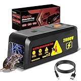 MEKEET Rattenfalle,Rattenfalle Elektrisch 2800V,Rattenfallen Schlagfallen,Elektrischer Mausfänger,Elektrische Mausefalle Großer Einzug(5,7 * 6,5cm),Sofortiger Schmerzloser Elektronische Schlagfalle