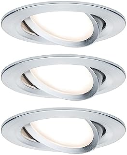 Paulmann 93903 Oprawa wpuszczana LED Coin Slim A ++ - kompletny zestaw reflektorów wpuszczanych - lampa 2700K ciepły biały - punkt sufitowy ściemniany, obrotowy dookoła - LED 3x6W