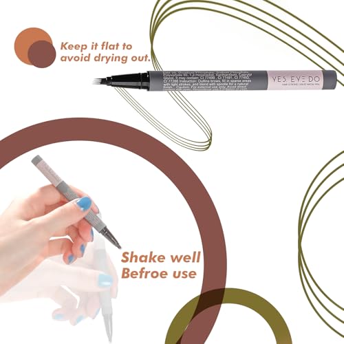 Image of Taupe Eyebrow Pencil, 4-Prong Precision Brow Pen, Create Hair-like Stroke, Lift & Snatch Brow Shaping, Last for 24H YES.EYE DO (Cocoa Dust-Taupe)