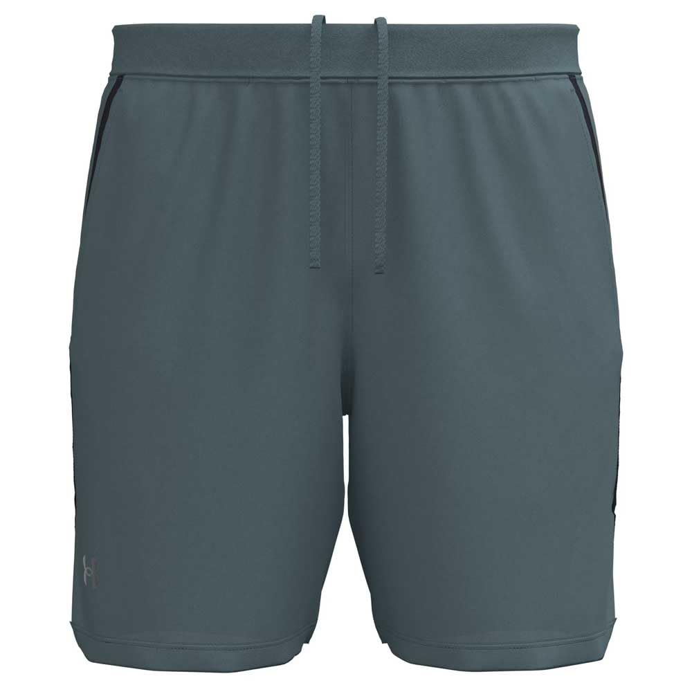 Under Armour Men's Launch 7in Shorts, Lightweight and Fast-Drying Running Shorts, Men's Gym Gear with Breathable Design and Pockets,Jasper Blue/Black/Reflective,SM
