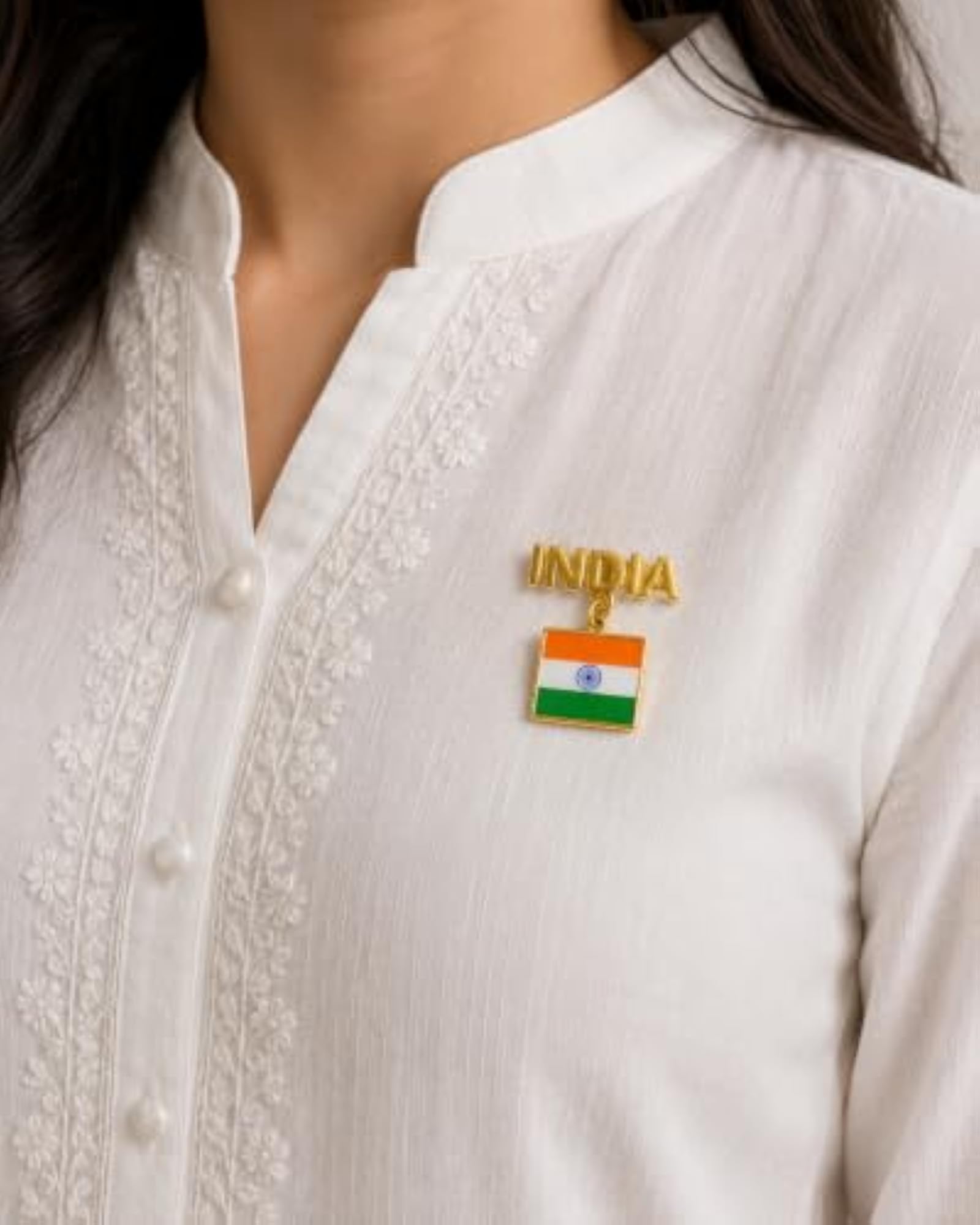 India Flag Lapel Pin Badge, Tricolor Design