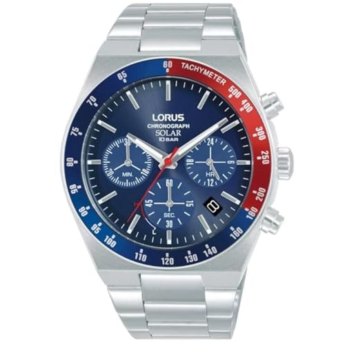 Lorus Mens Watch Analogue Solar 32030464 Silver Standard Size Sporty