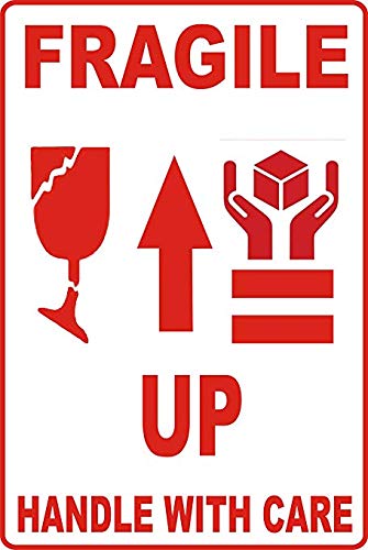 BlackDreams� "Fragile-Handle with Care" (Different Size Option Available) (10 x 6 cm (2.5 x 4 inch), 100)