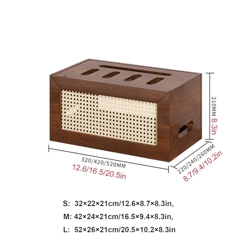 Caja para enrutador WiFi y organizador de cables de madera para el hogar 4