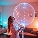 24 Inch Clear Bubble Balloons 10 Pack - Helium Ready TPU Balloons for Wedding Decorations, Christmas Party, Birthday, LED Lights & Confetti - No Stretch Needed, Perfectly Round (No LED Included)