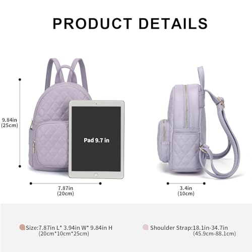 Image of Quilted Small Backpack for Women PU Leather Casual Handbag Daypack Purse | Stylish Quilted Design, water-resistant premium PU leather, matches all daily outfits, lightweight for everyday carry
