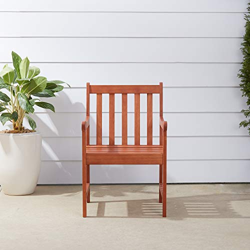 Vifah V415 Outdoor Wood Arm Chair, Natural Wood Finish, 22 by 25 by 35-Inch - Thumbnail 3