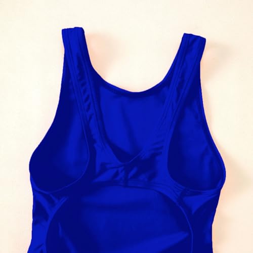 Image of Kids Girls Athletic Swimsuit One Piece Solid Swimwear for Practice and Competition in Black and Navy Bathing Suit
