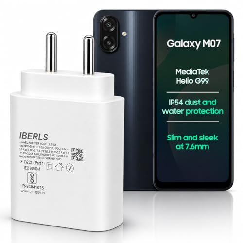 Image of 25W Pd 3A Type-C Super Fast Charging Adapter Compatible with Galaxy M07 /M17 /M17e /M06 /M36 /M56 /M16 /M55s / M05 /M15 /M35 /M55 /Tablet /Galaxy Watch- Charge Your Device with 25 Watt USB C Fast Charger- White