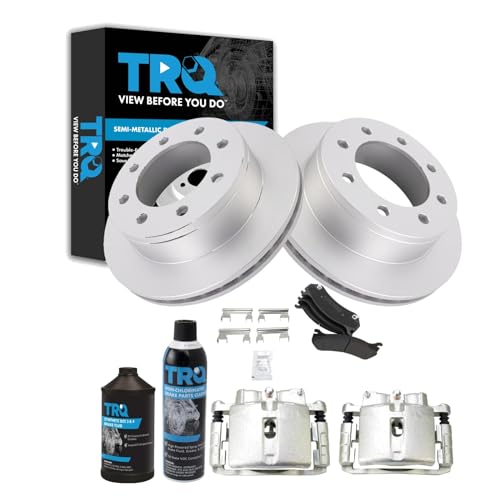 Image of TRQ Rear Brake Pad & Rotor Kit Compatible with 2001-2013 Chevrolet 1999-2013 GMC