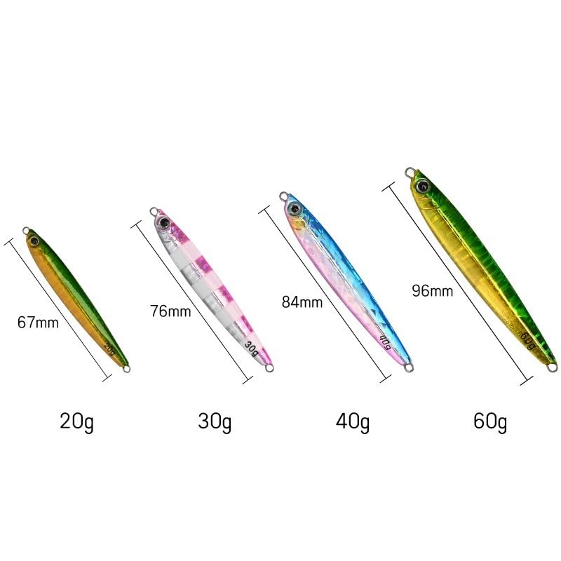 L-MEIQUN Cuillère Jig Métal Coulée 20g 30g - Leurre Pêche Shore Jigging, Appât Artificiel
