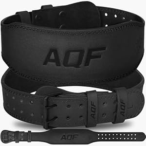 AQF Weight Lifting Belt for Men Gym Fitness, 4″ 6″ Padded Lumbar Back Support, 7mm Thick Leather Training Belt with 11 Adjustable Holes, Ideal for Powerlifting, Bodybuilding