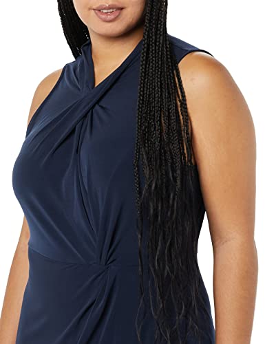 Image of Amazon Essentials Women's Sleeveless Faux Wrap Dress with Crossover Twist Neck
