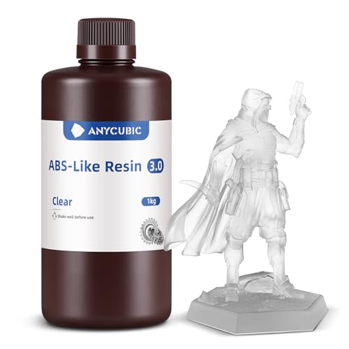 Image of ANYCUBIC ABS-Like Resin 3.0, Upgraded 14K 3D Printer Resin with Enhanced Strength and Toughness, High Precision, Low Odor, Wide Compatibility for All LCD Resin 3D Printers (Clear, 1kg)