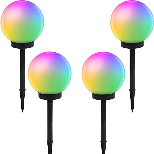GreenBlue GB122 lampes solaires 4 pièces jardin pose libre - globe (multicolore, 4 pièces - 15cm)