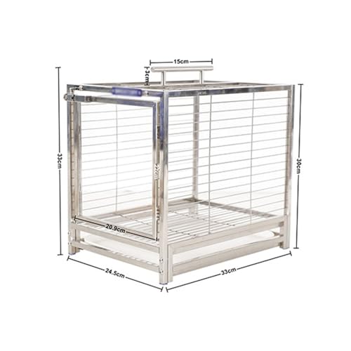 Cage pour oiseaux transport extérieur petite cage à oiseaux acier inoxydable portable - 3