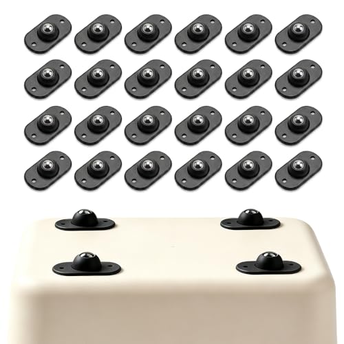 Image of Self Adhesive Caster Wheels, Appliance Wheels with 360 Swivel Mini Rollers, Small Appliance Slider for Coffee Maker Air Fryer Storage Box Trash Can Furniture (24, Black)