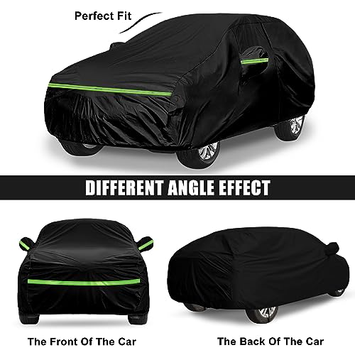 Image of Waterproof Car Cover Compatible with Honda HR-V 2015-2025, Black 210T Inside Cotton Cover with Door Zippers for Snow Rain Dust Outdoor Protection