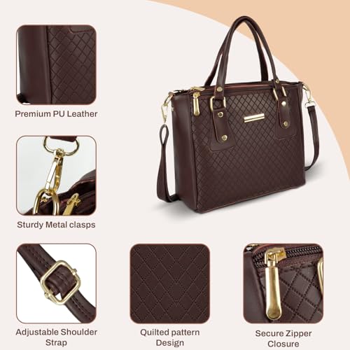 Image of Storite PU Leather Hand Bag | Shoulder Bags for Women with Strap (Dark Brown)