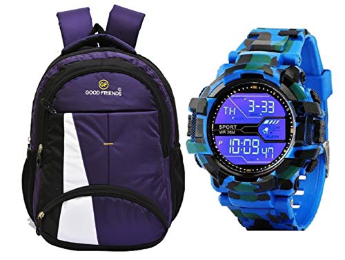 Good Friends Waterproof Laptop College School Bag for Boys Multicolor Strap Digital Watches (B08WXGPM3Y) Amazon Price History, Amazon Price Tracker