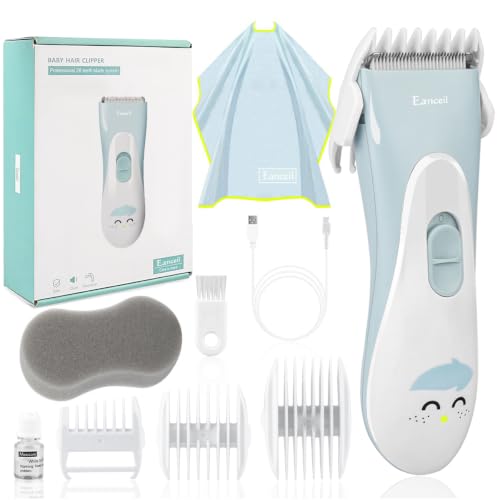 Image of Meetcare Baby Hair Clippers, Ceramic Blade Electric Kids Hair Trimmer, Ultra-quiet 2.0 Haircut, IPX7 Water-proof Haircut Kit for Kids Infants. Rechargeable, Cordless, Long Battery Life. (Light Blue)