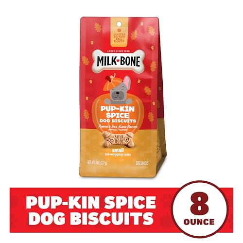 Image of Milk-Bone Limited Edition Pup-kin Spice Flavor Small Biscuit Dog Treats, 8 Ounce (Pack of 2)