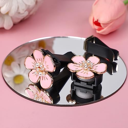 Image of ORIESSE Flower Air Vent Clips 6pcs Cute Cherry Flower Car Air Freshener Vent Clips,2 Pink 2 White 2 Black Cherry Accessories for Women Car Aesthetic Interior Decoration