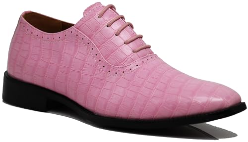 Image of Gator3N Men's Alligator Crocodile Print Oxfords Fashion Lace Up Dress Shoes
