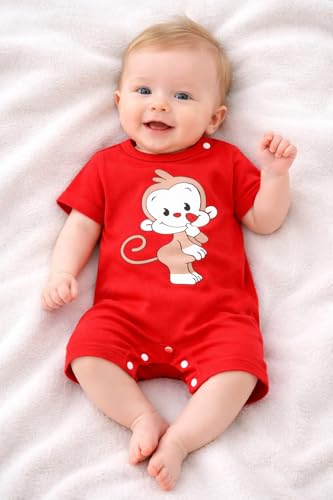 Image of Bold N Elegant Cute Cartoon Print Cotton Newborn Baby Boy Girl Rompers Jumpsuit Baby Onesie Bodysuit for Little Kids
