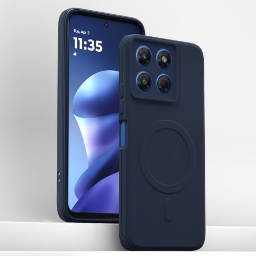 Image of Pikkme Back Cover for Motorola Moto G37 5G Soft Matte Silicone Mag-Safe Design (Mag-Safe Not Support) Camera Protection | Slim Fit Bumper Cover (Blue)