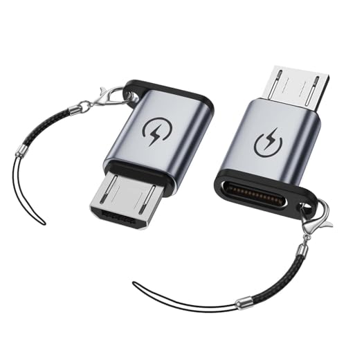 Image of Verilux 2 Pack Type C to Micro USB Adapters, 18W Type C Female to Micro Male Charger Converter with 480MBPS Data Transfer Compatible with Galaxy S7 Edge S6 S4, LG Nexus 5 4, Motorola Moto G6 Play