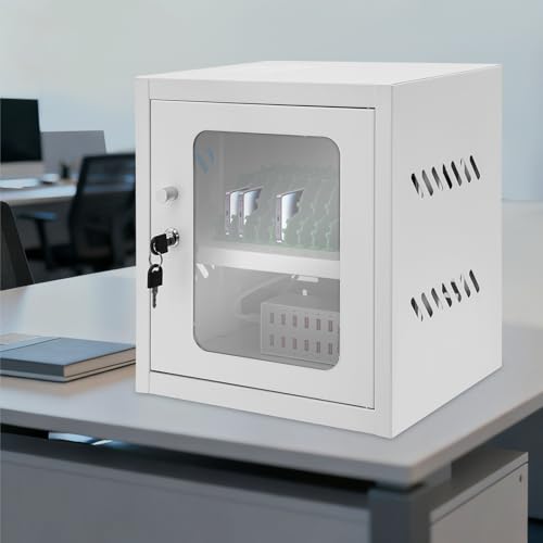 Image of 12-Device Charging Station, Charging Cabinet for Cellphones, Rechargeable Cellphone Locker Storage Charging Station, Locking and Charging Phone Storage Box, Cell Phone Charging Box