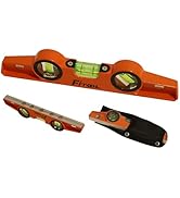 Professional Magnetic Scaffolding Spirit Level 10-Inch, Milling V-Groove Base with 5 Strong Rare ...