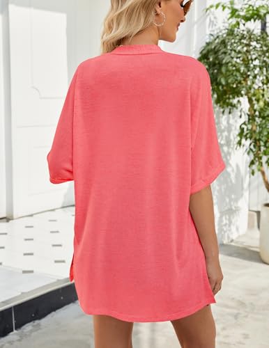 Image of Yekaty Lightweight Cardigans for Women Casual Summer Short Sleeve Cardigan Open Front Beach Coverups 2026
