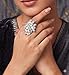 NYFASHION101 Women's Vine Marquis Stone Stud Fashion Stretch Ring, Clear/Silver-Tone