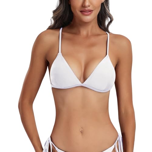 FITTOO Triangel Bikini Oberteil Große Brüste Damen Push up Sport Bikini...