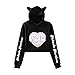 nuannuan Melanie Martinez Bunny Ears Felpa con Cappuccio Corta E Felpa in Velluto Caldo Pullover Ragazzo/Ragazza Tuta Sportiva da Strada Unisex Harajuku Abbigliamento Casual XXS-XXL
