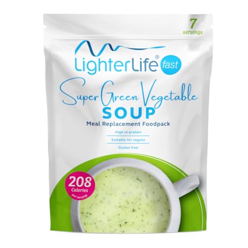 LighterLife Super Green Vegetable Soup Diet Meal Replacement for Weight Management | High Protein, Gluten Free, Vegan | 208 Calories, 14g Protein Per Serving (371 g (Pack of 1), Super Green Vegetable) LighterLife Super Green Vegetable Soup Diet Meal Replacement for Weight Management | High Protein, Gluten Free, Vegan | 208 Calories, 14g Protein Per Serving (371 g (Pack of 1), Super Green Vegetable)