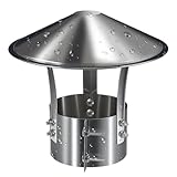 Sombrerete Chimenea de Acero Inoxidable 304, Sombrero de Chimenea para Exteriore, Tapa de Lluvia para Techo, Tapa de Chimenea para Tubos de Ventilación y Extracción de Aire(200 mm/7.8in)