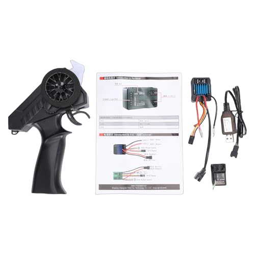 Funien Accesorios RC 2,4 Ghz 2 Canales Mando a Distancia Control Preciso, Indicador de Luz de Señal, Compatible para Coches Barcos Tanques