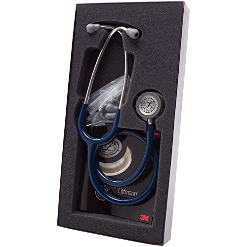 3M Health Care MMM 5622 Littman Classic III Monitoring Stethoscope, Standard-Finish Chestpiece, Navy Blue Tubing, 27