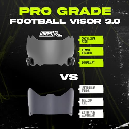 image for We Ball Sports Football Visor 3.0, Fits Adult & Youth Football Helmets