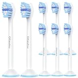 Ofashu Ersatzbürsten Kompatibel mit Philips Sonicare Elektrische Zahnbürste Mini, Bürstenköpfe Zahnbürstenaufsatz Klein, für Erwachsene/Kids, 8er Weiß