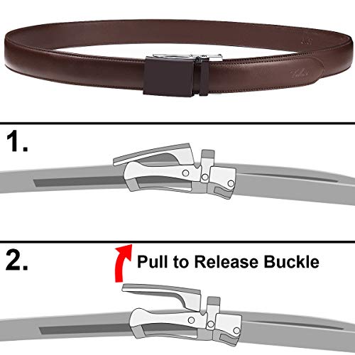 Falari Automatic Ratchet Buckle Leather Belt, 1 Inch Wide, Trim to Fit Design for Women, Boys and Girls3