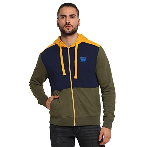 Image of Wrangler Multicolor Austin Hooded Regular Fit Sweatshirt